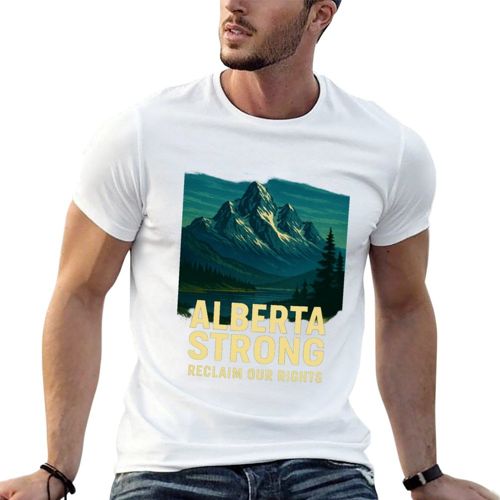 Alberta Lighting & Decor Photos - Camiseta Alberta Strong, Informal, Ligera, de