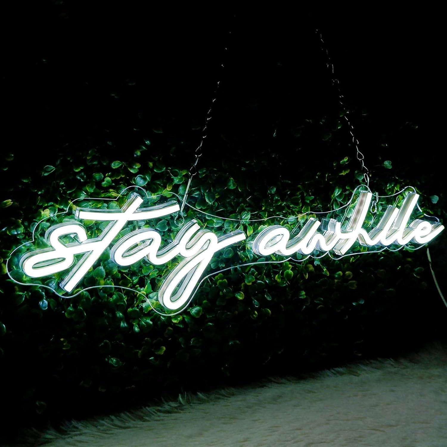 Led Lighting Wall Decor - Letreros de Neón 'Stay Awhile', Luces