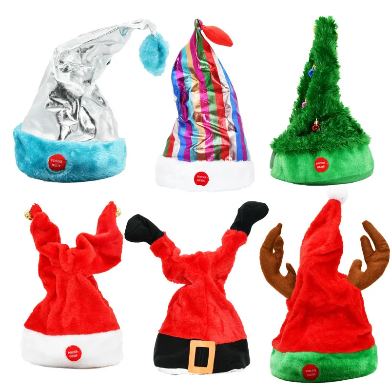Up Lighting Decor - Gorro Navideño Eléctrico Creativo con Música
