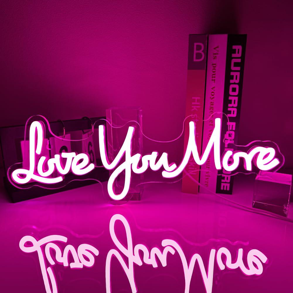 Lighting Decor And More - Letrero Luminoso de Neón 'Love You
