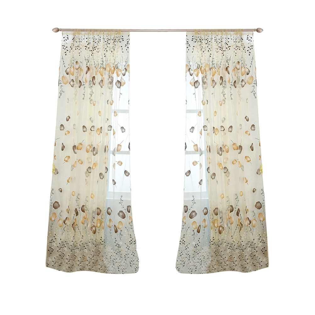 Kitchen Decor Lighting - Cortinas de Tul Transparentes de 100x200cm