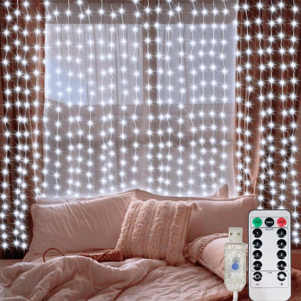 Fairy Light Curtain - Guirnalda de Luces LED para Cortina,