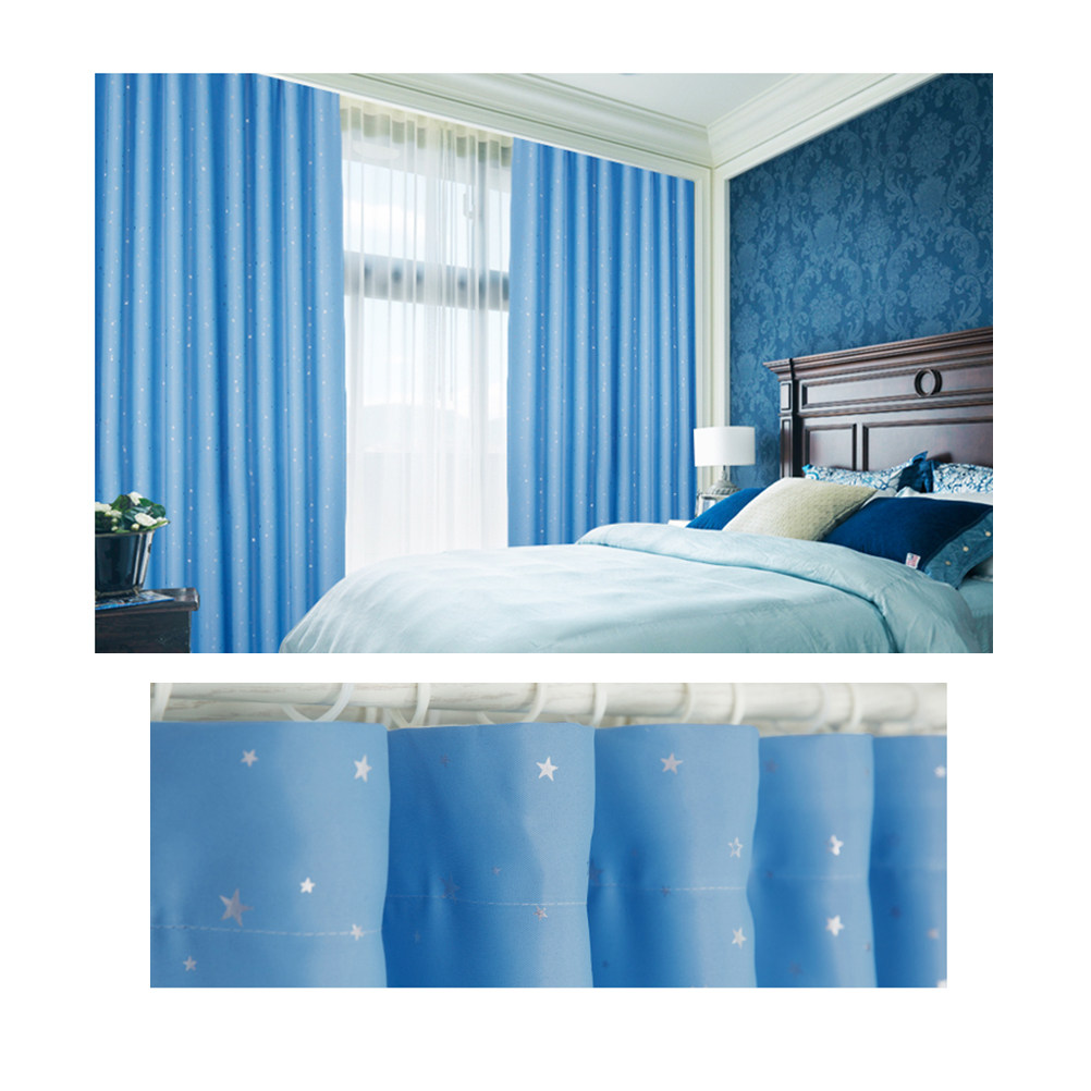 Kitchen Decor Lighting - Cortinas Opacas Azul Cielo de 100x135cm,