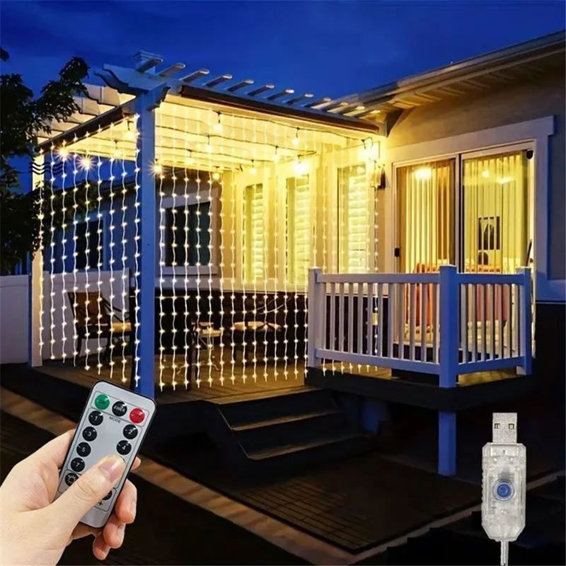 6x3M LED USB cortina cadena lu - Fairy Light Curtain reseña y precio