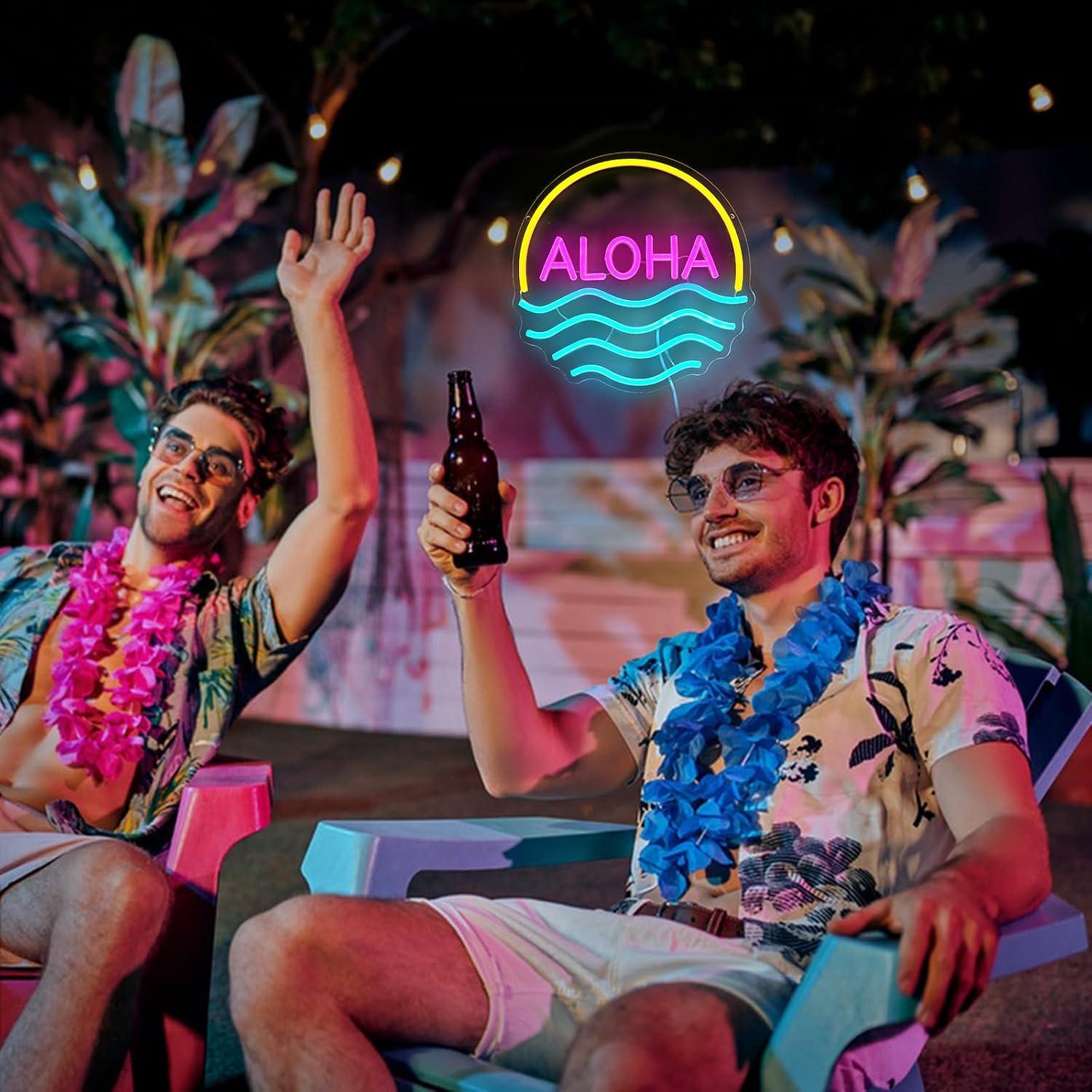 Letrero de neón Aloha Sunset W - Lighting Decor Rentals reseña y precio