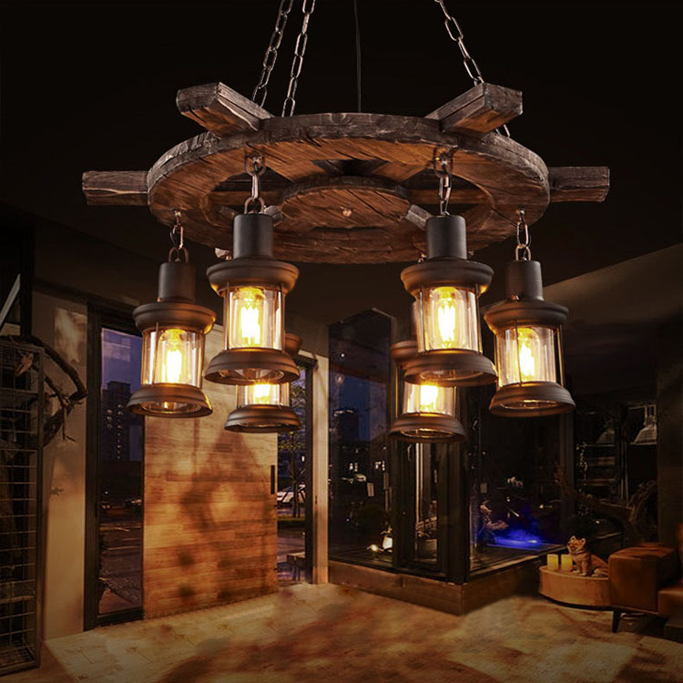 Lámpara Colgante de Madera de  - Lighting Decor For Living Room reseña y precio