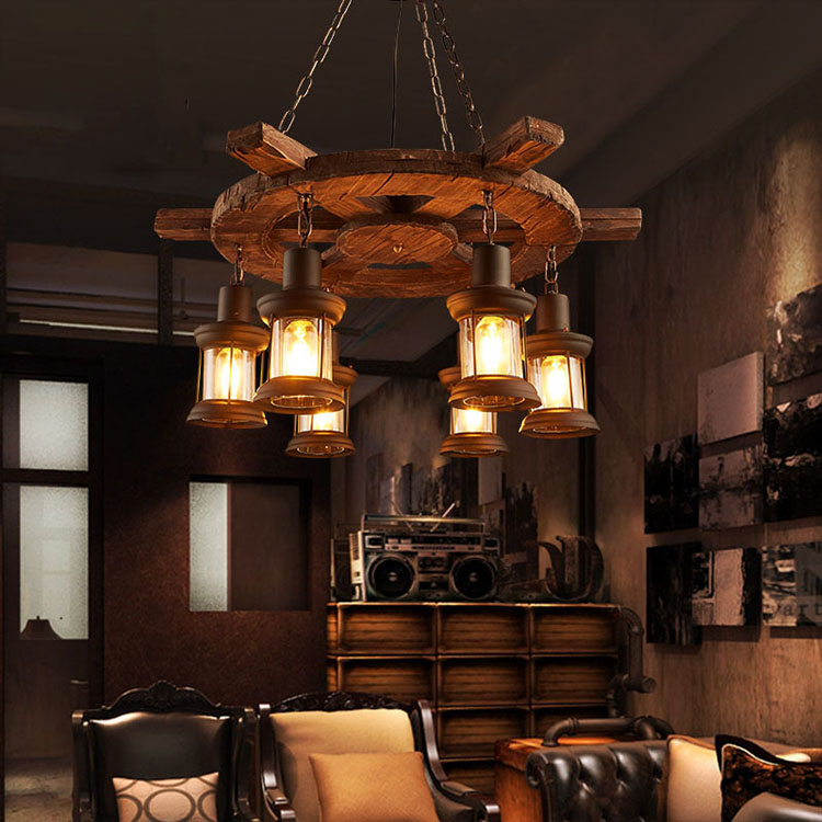 Lámpara Colgante de Madera de  - Lighting Decor For Living Room reseña y precio
