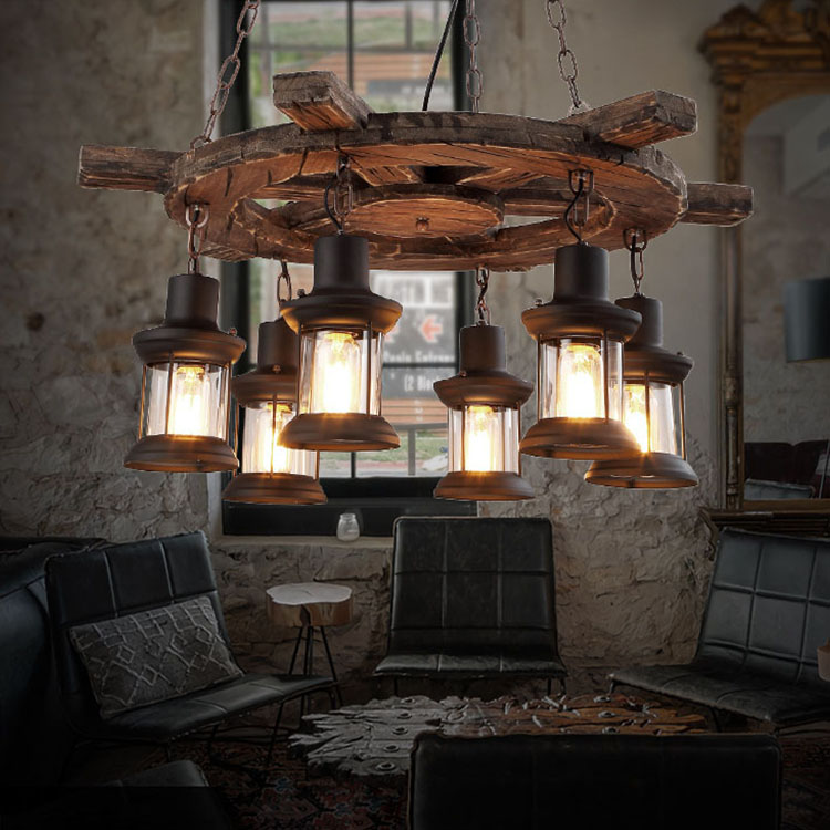 Lámpara Colgante de Madera de  - Lighting Decor For Living Room reseña y precio