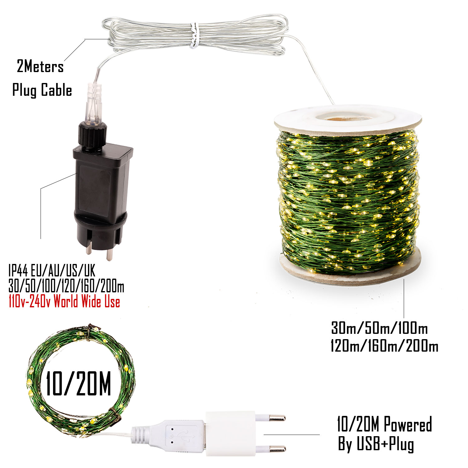 Más guirnalda de alambre verde - Lighting Decor And More reseña y precio