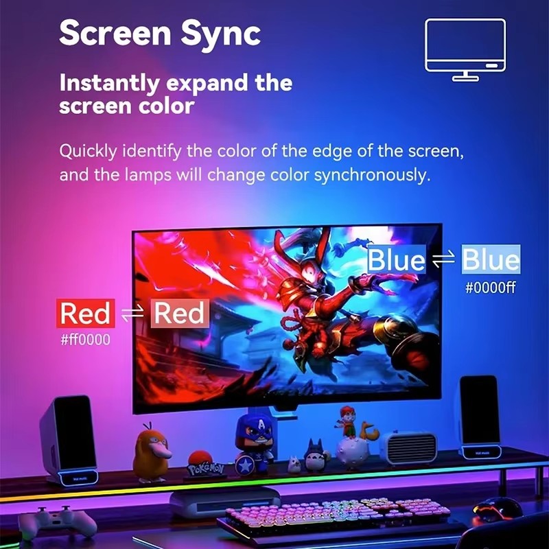 Tira de Luces RGB para Juegos, - Ambient Lighting Decor For Room reseña y precio