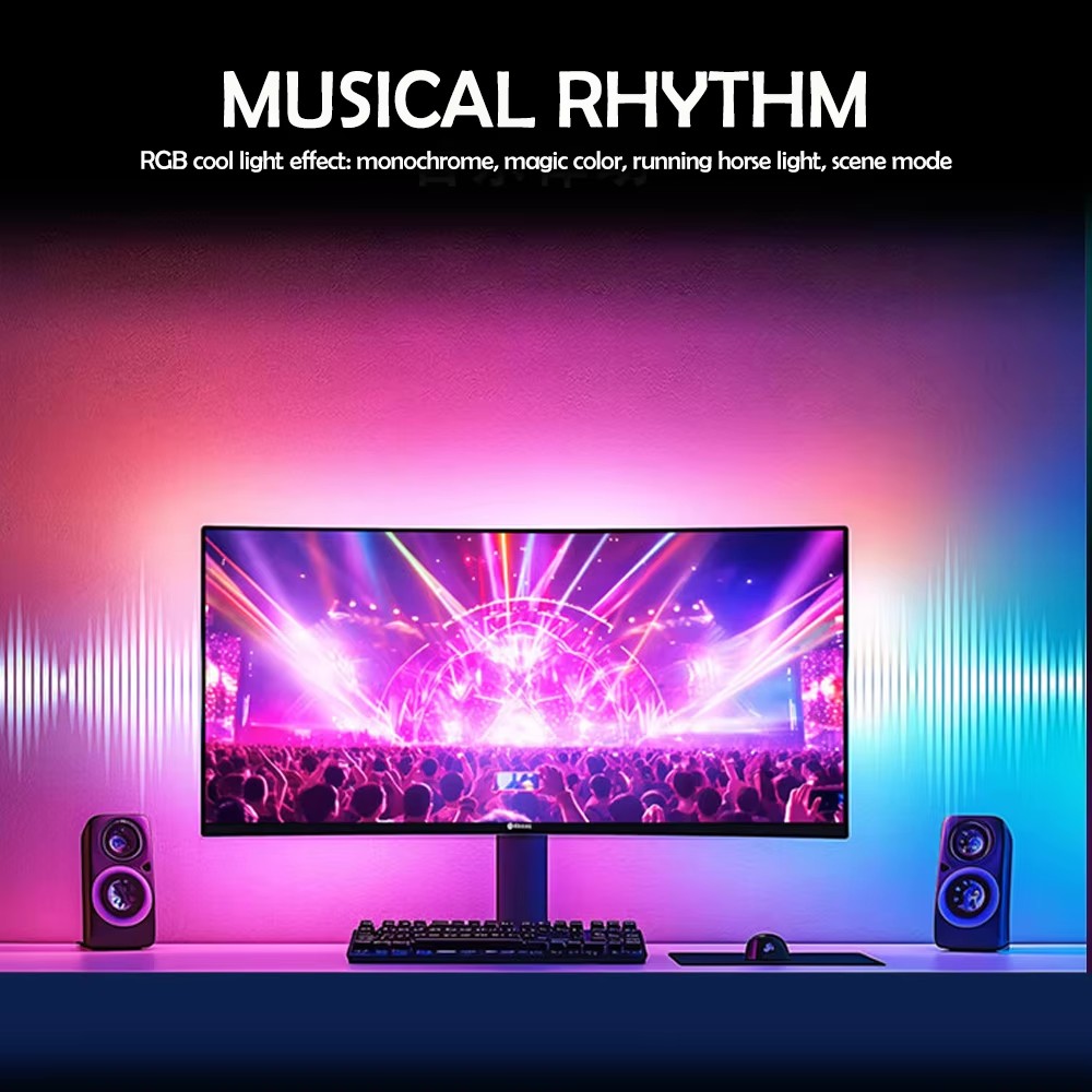 Tira de Luces RGB para Juegos, - Ambient Lighting Decor For Room reseña y precio