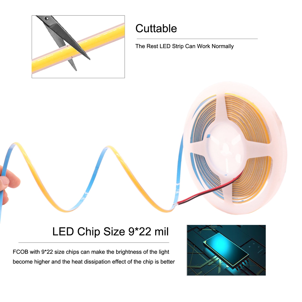 Tira de luces LED COB de 5mm,  - Lighting Decor And More reseña y precio