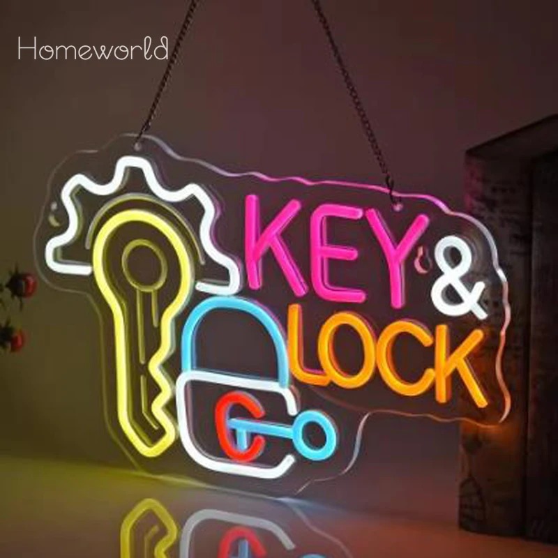 Letrero de neón con cerradura  - Lighting Decor Rentals reseña y precio