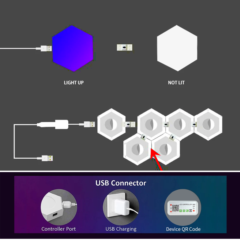 Luz de Pared Hexagonal RGB Int - Ambient Lighting Decor For Room reseña y precio